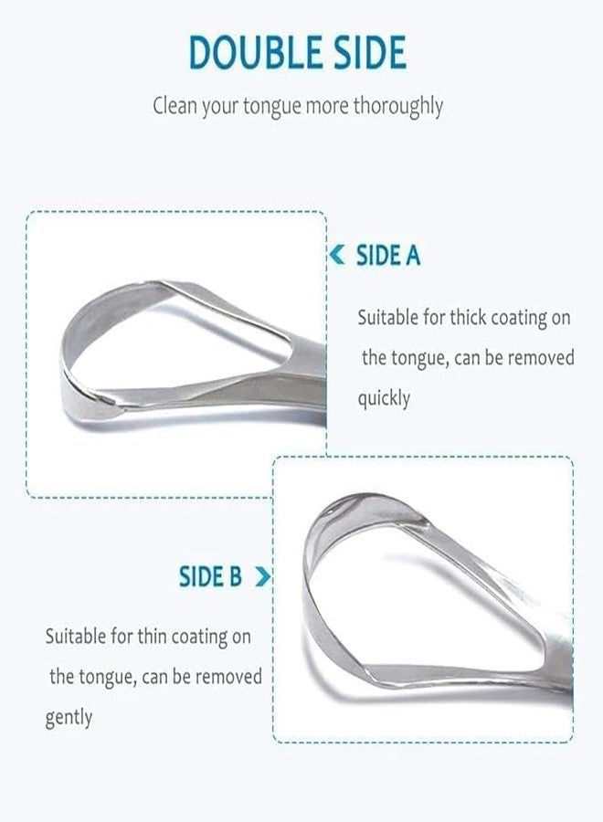 Prostuff.in® Tongue Scraper Cure Bad for a Fresh Breath and Better Oral Health, Tongue Cleaner for Kids and Adults, Stainless Steel Tongue Cleaner Healthier Breath in Seconds - 5pcs (Silver) - Image 5